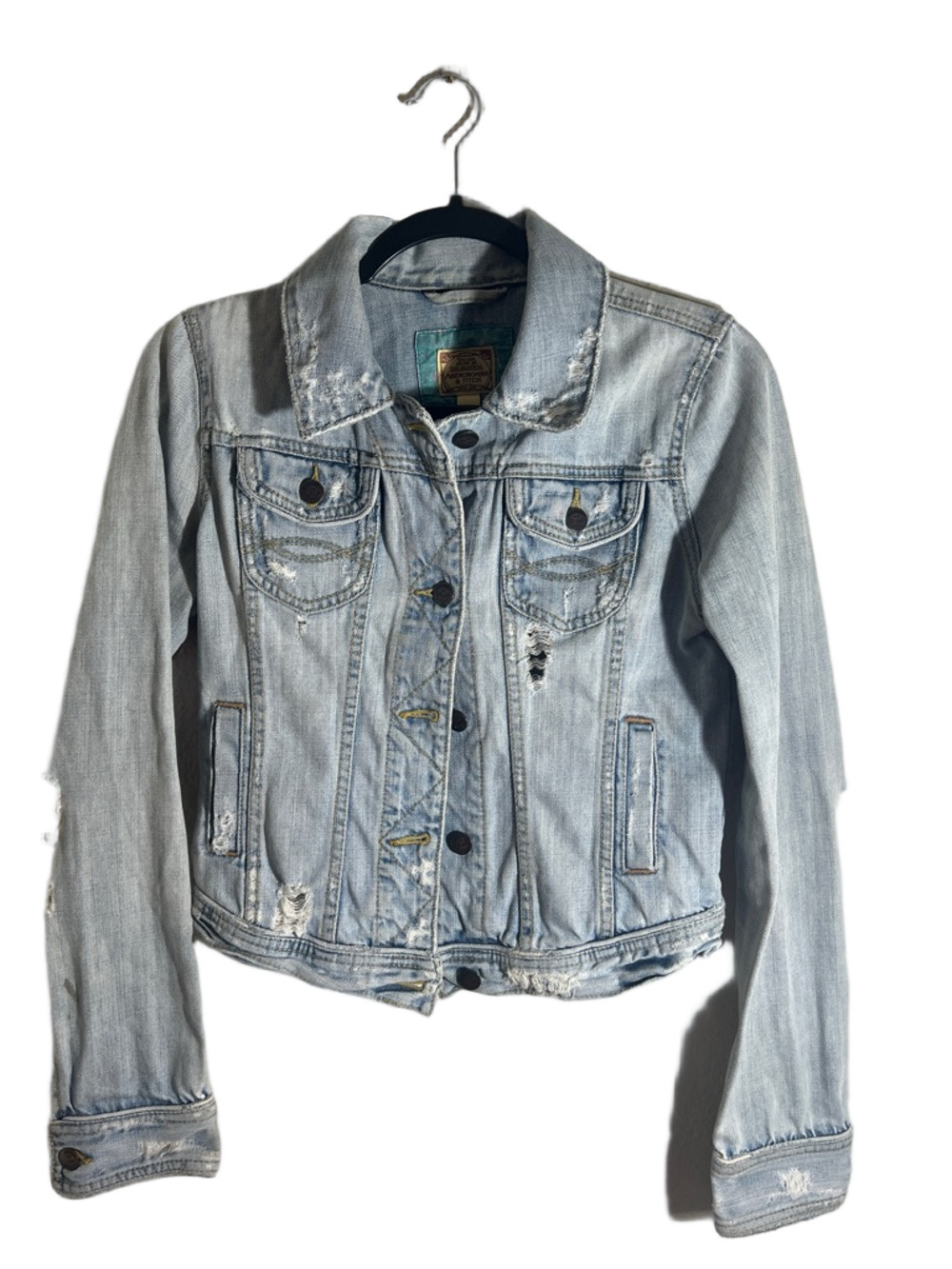 Abercrombie & Fitch jeans denim  distressed jacket M  fall  concert  western
